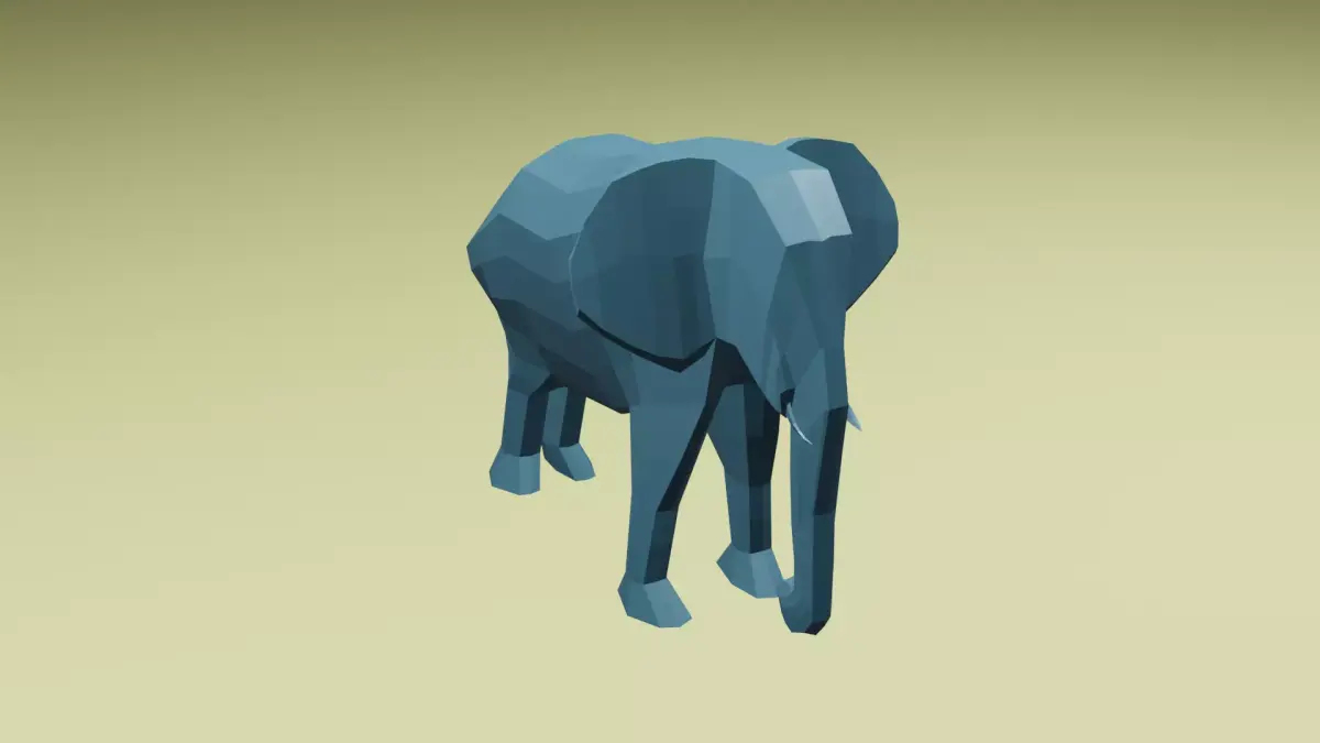 low poly elephant in polygons Free low-poly 3D model