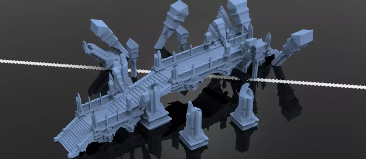 Sunken temple pillars  3D model