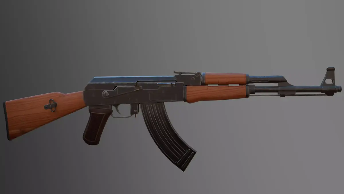 Weapon Rifle Kalashnikov AK-47 Textured 3D model
