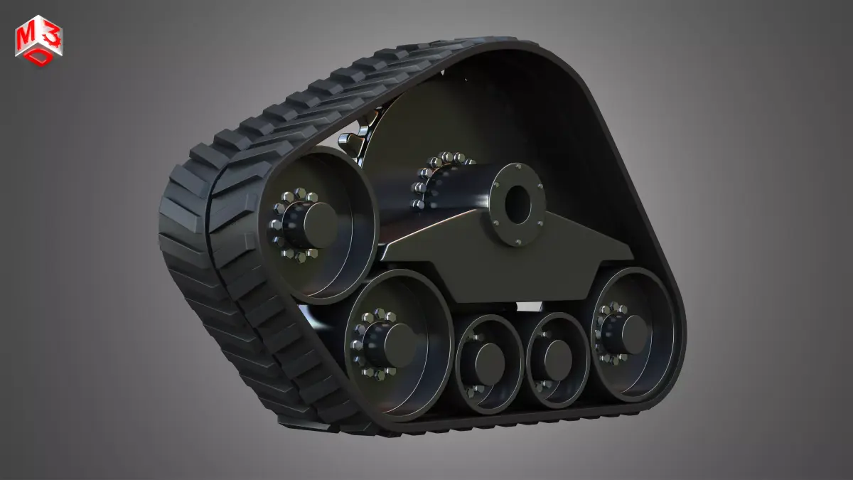  Rubber Track System 3 - Combine Harvester - Crawler Tractor  3D model