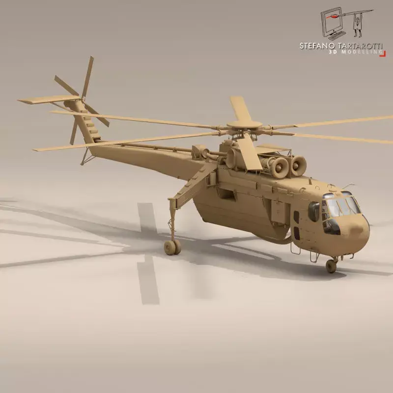 S-64E and S-64F Skycrane 3D model