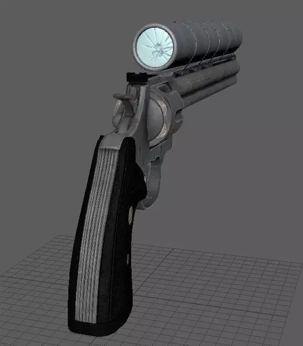 Custom Python Revolver Low-poly 3D model