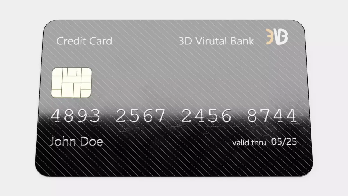 Credit Card V5 - Generic Payment Prop with Custom Design 3D model