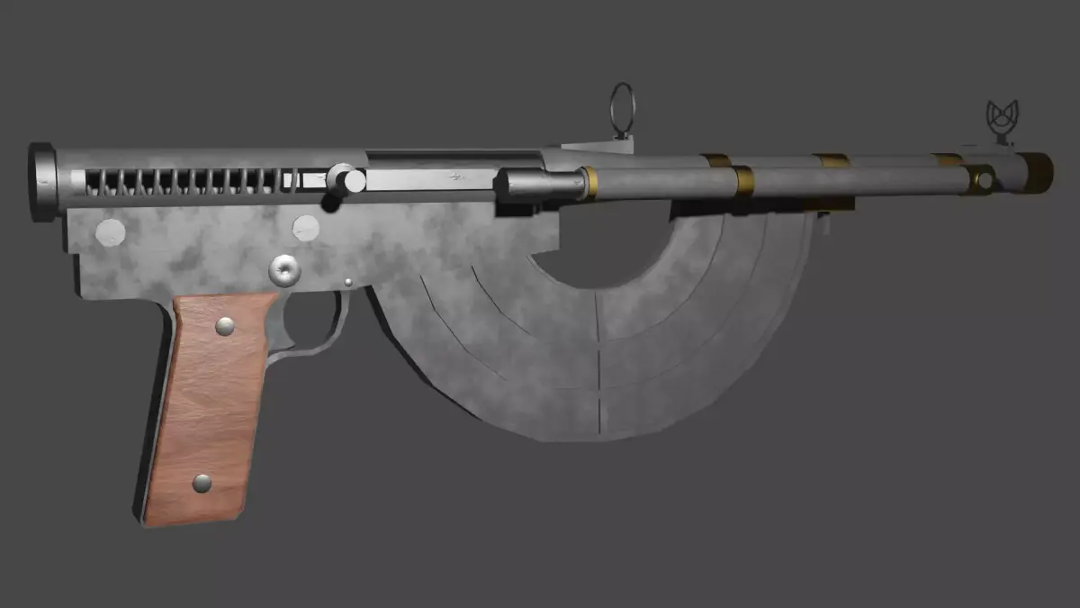 Prototype RSC Ribeyrolles SMG M1919 3D model