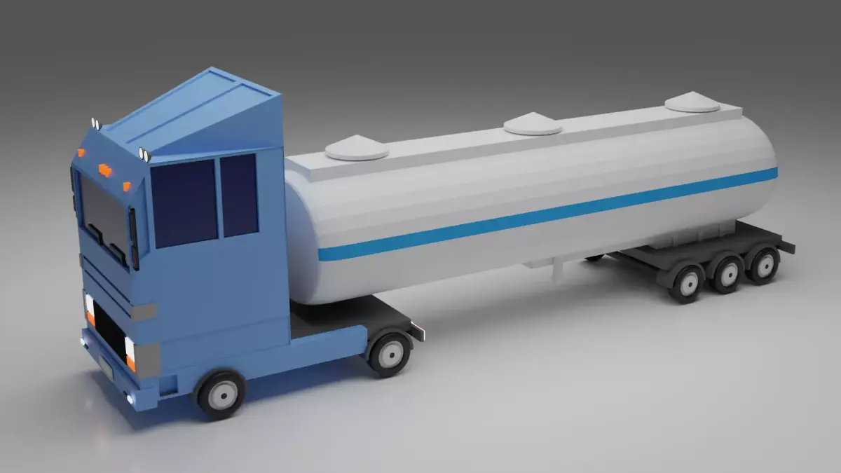 Truck Low-poly tanker 3D model