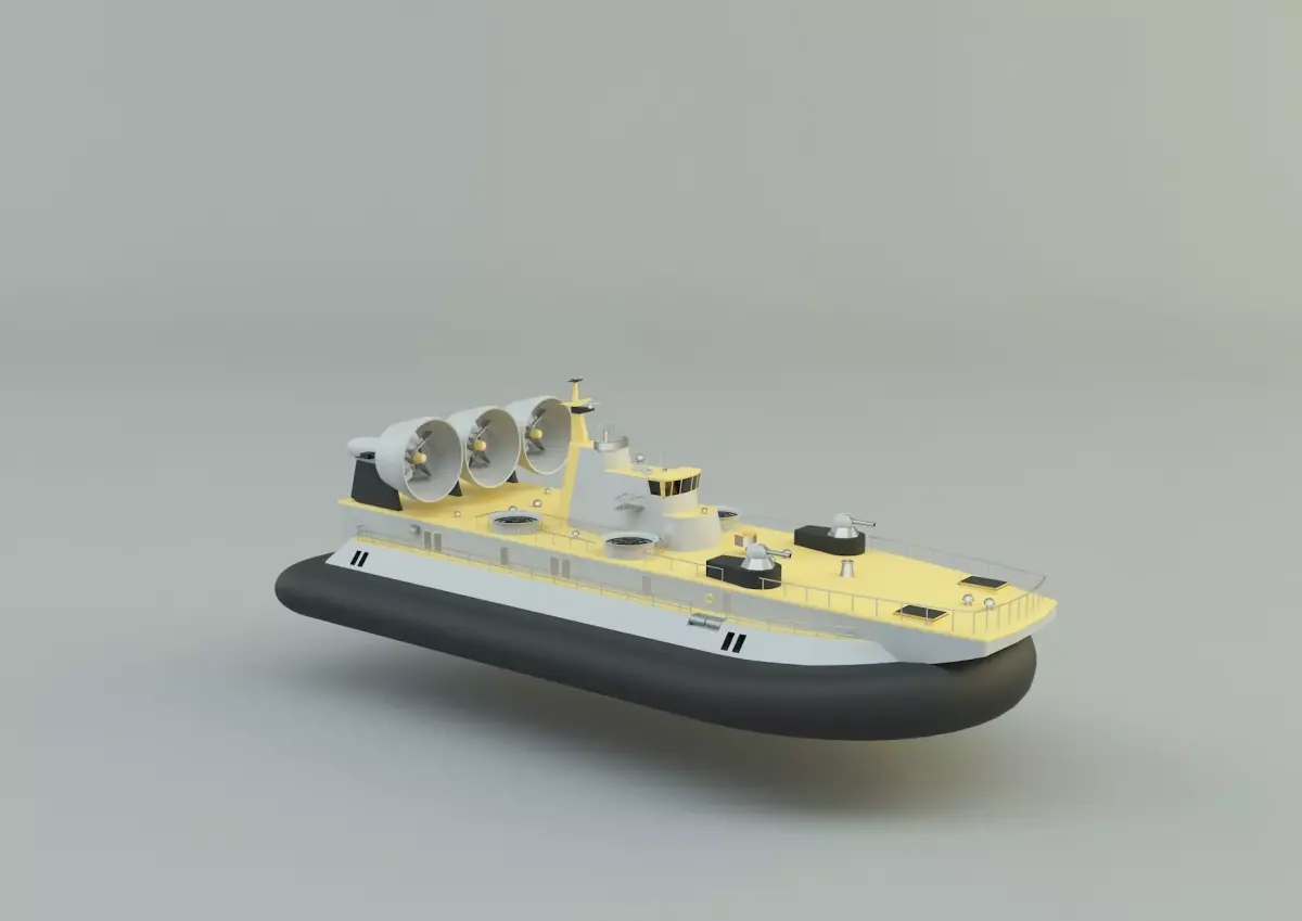 zubr russian hovercraft armed vehicle 3D model