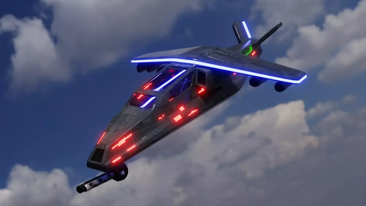 Aircraft Commercial Spaceship Game ready 3D model