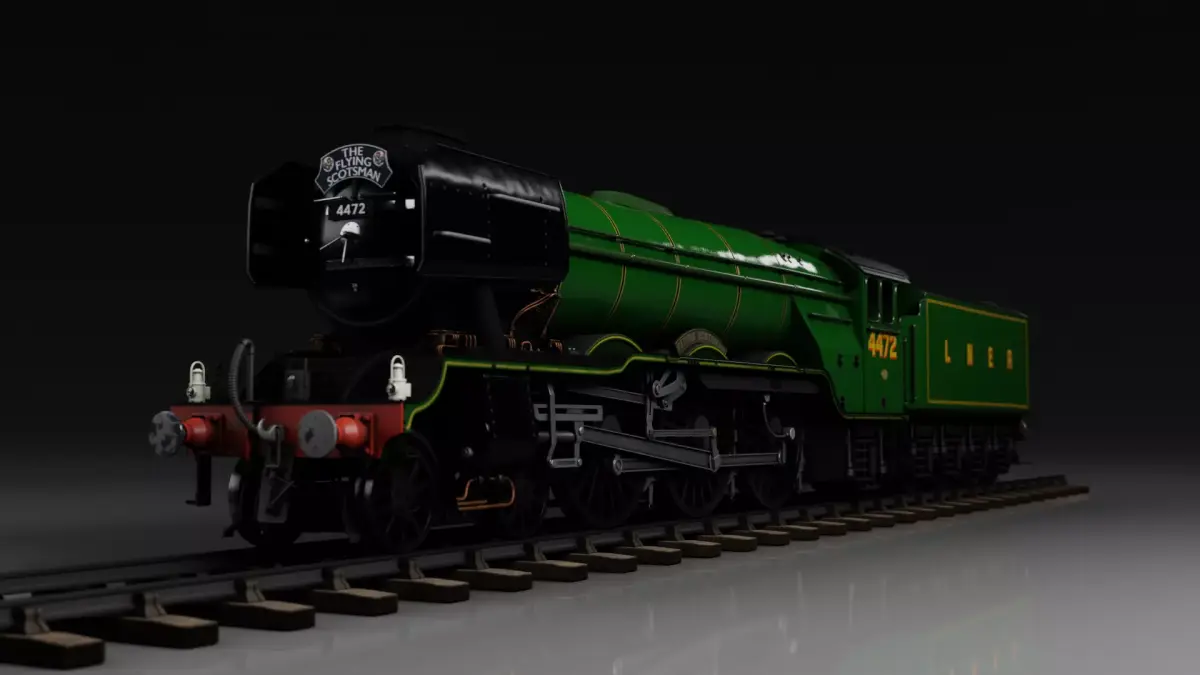 Flying Scotsman steam train 3D model