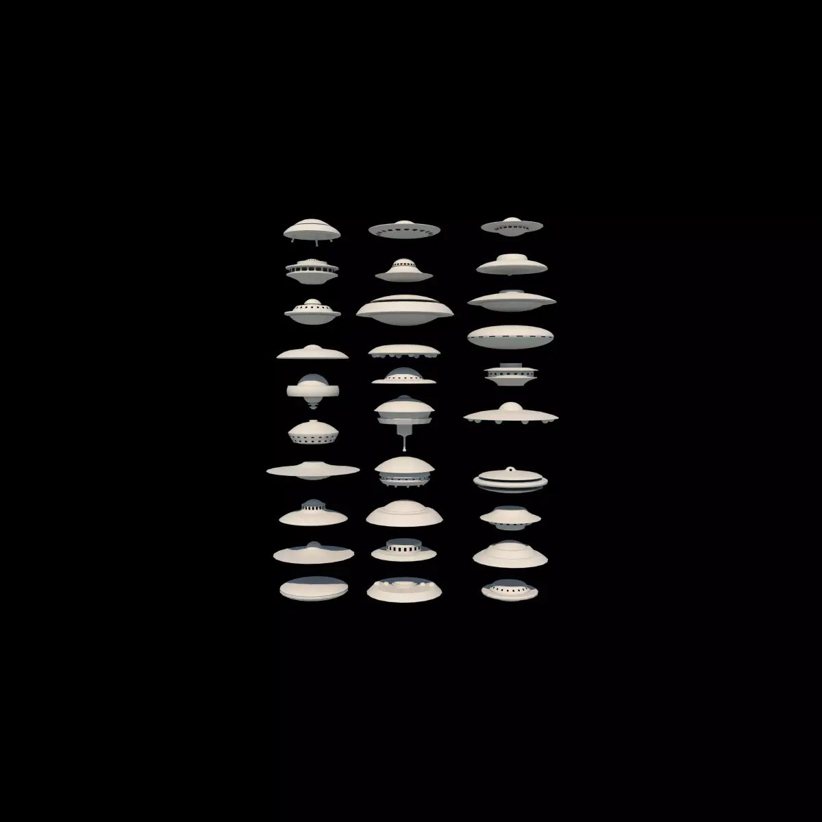 UFO spaceships  Low-poly 3D model