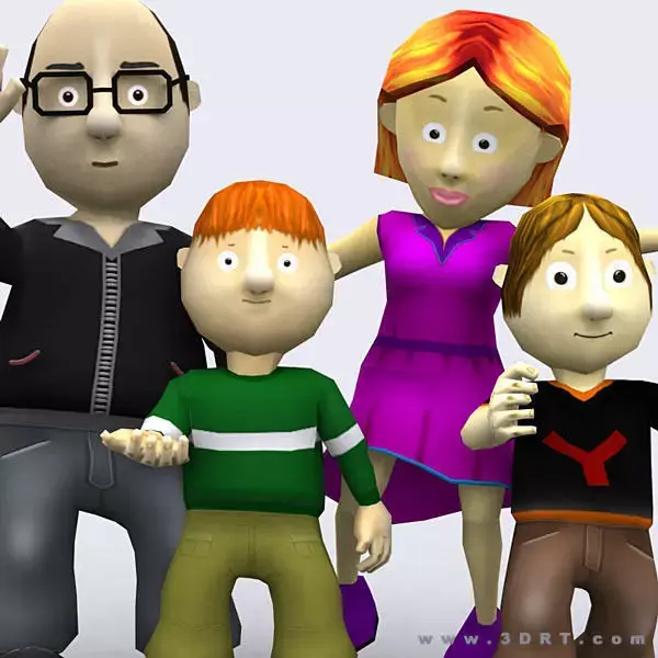 3DRT - Toonworld Family Low-poly 3D model