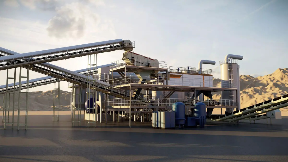 Dry Coal Processing Plant 3D Model  3D model