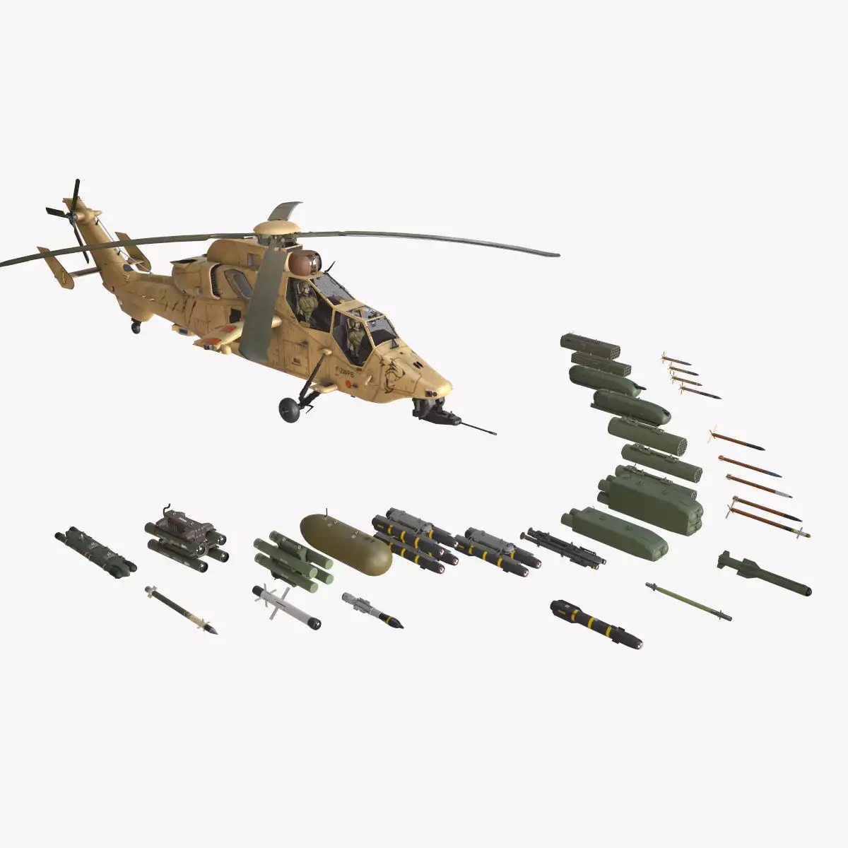 EC-665 Tiger HAD Block 2 France Complex Low-poly 3D model