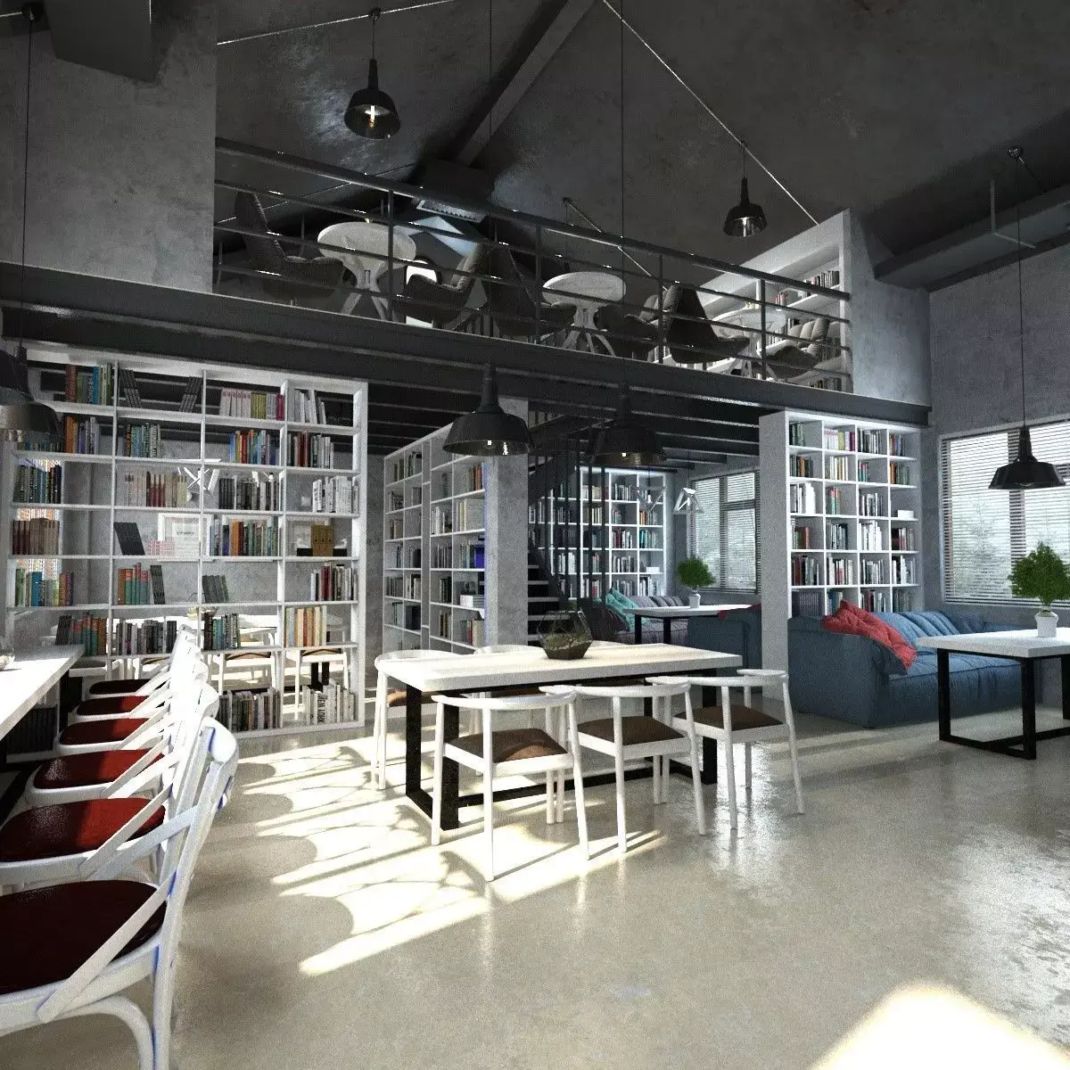 Industrial Book Lounge 3D model
