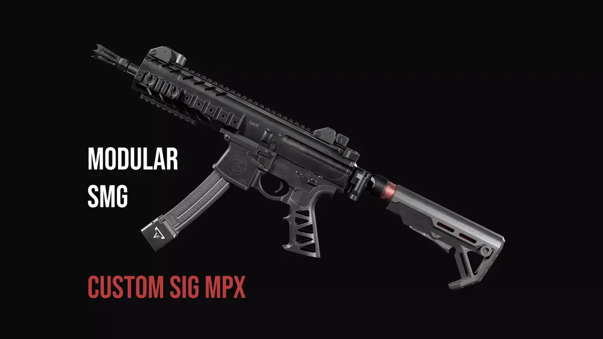 Modular custom SMG Sig Sauer MPX Low-poly 3D model