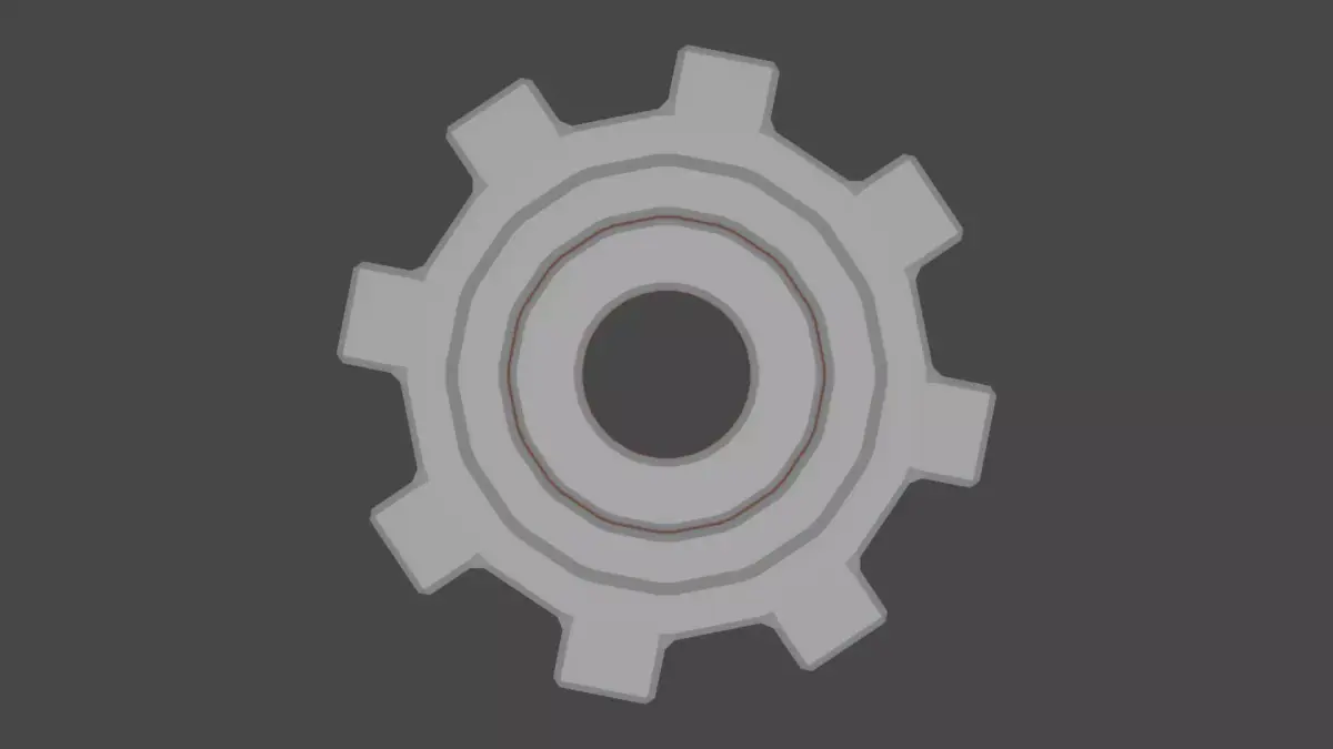 Low Poly Gear cog wheel icon 3D model