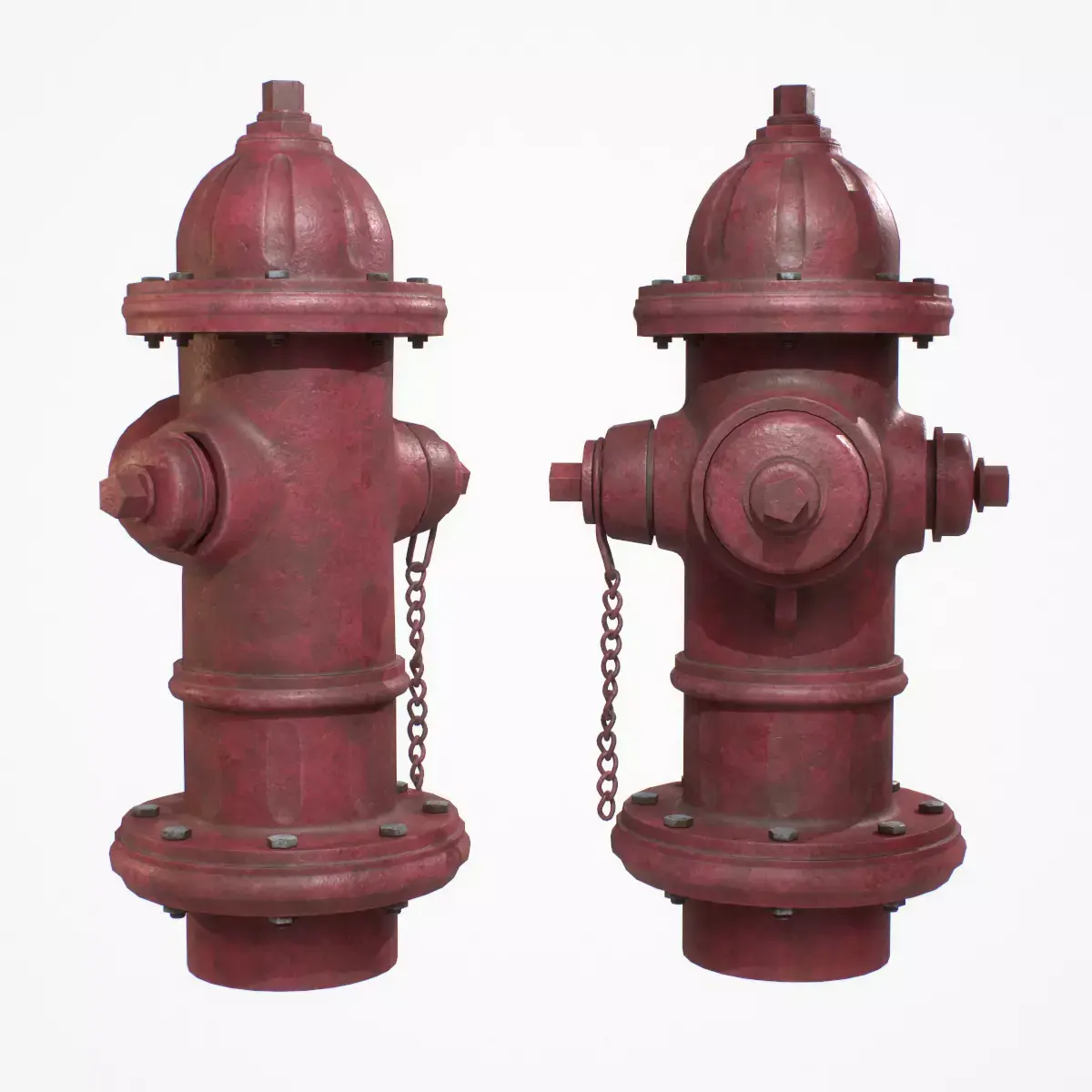 Firehydrant painted red Low-poly 3D model