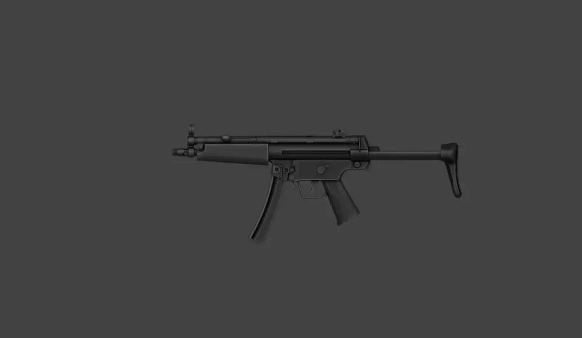 HK Machine Pistole 5 9x19mm Submachine Gun MP5 Low-poly 3D model