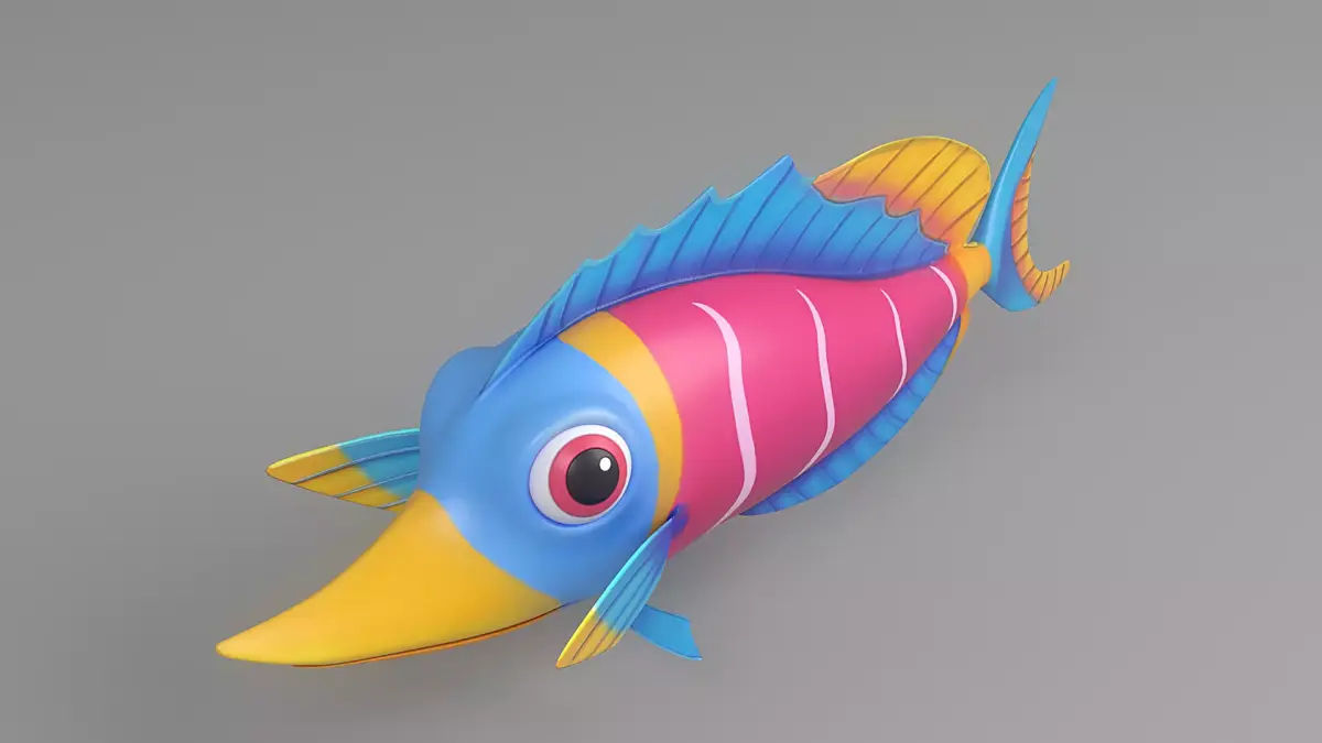 Cartoon Fish 2 Low-poly 3D model