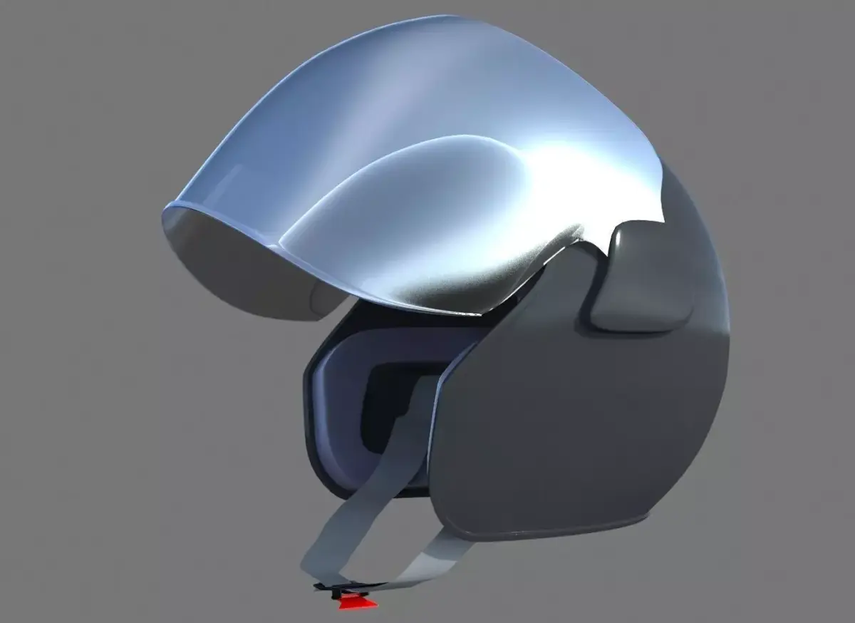 basic motor bike helmet high poly 3D model