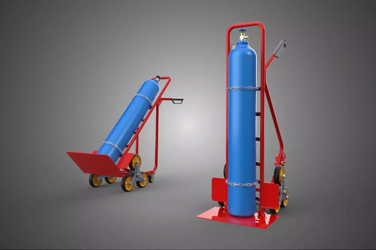 GAS CYLINDER BOTTLE TROLLEY CART CARRIER STAIR CLIMBING 6 WHEELS 3D model