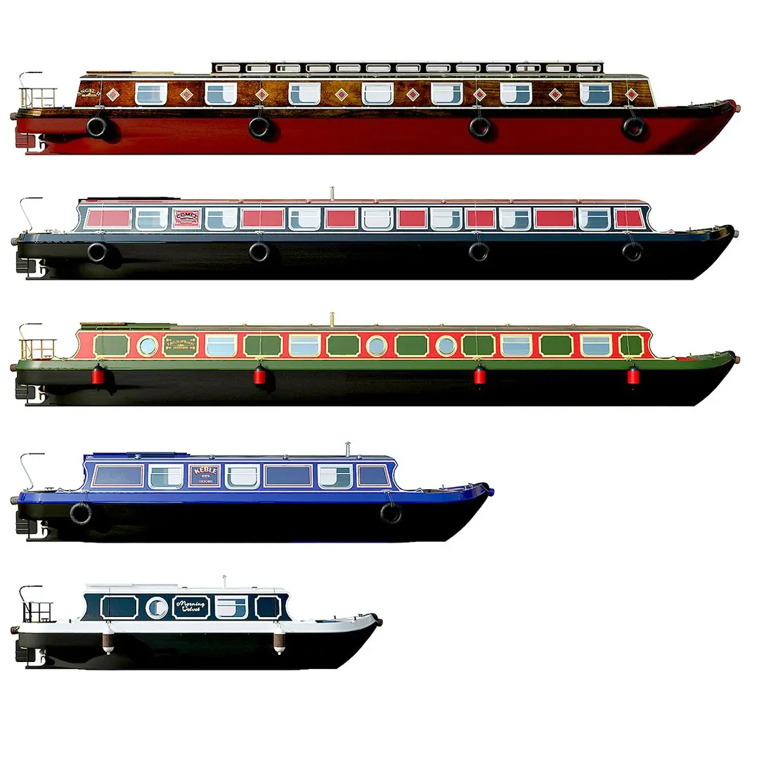 English Canal Boats 3D model