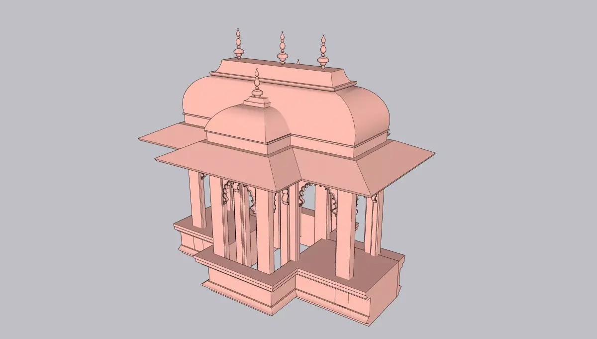 indian jodhpuri stone chatri temple 3D model purchase