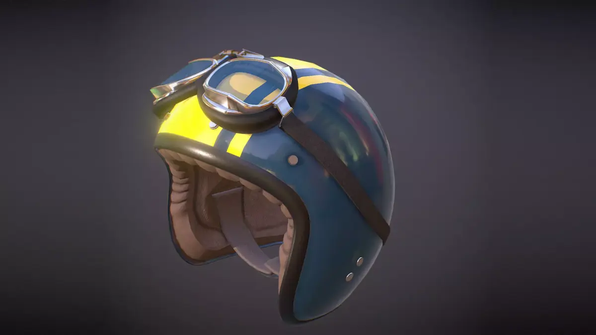 vintange  motorcycle helmet 3D model