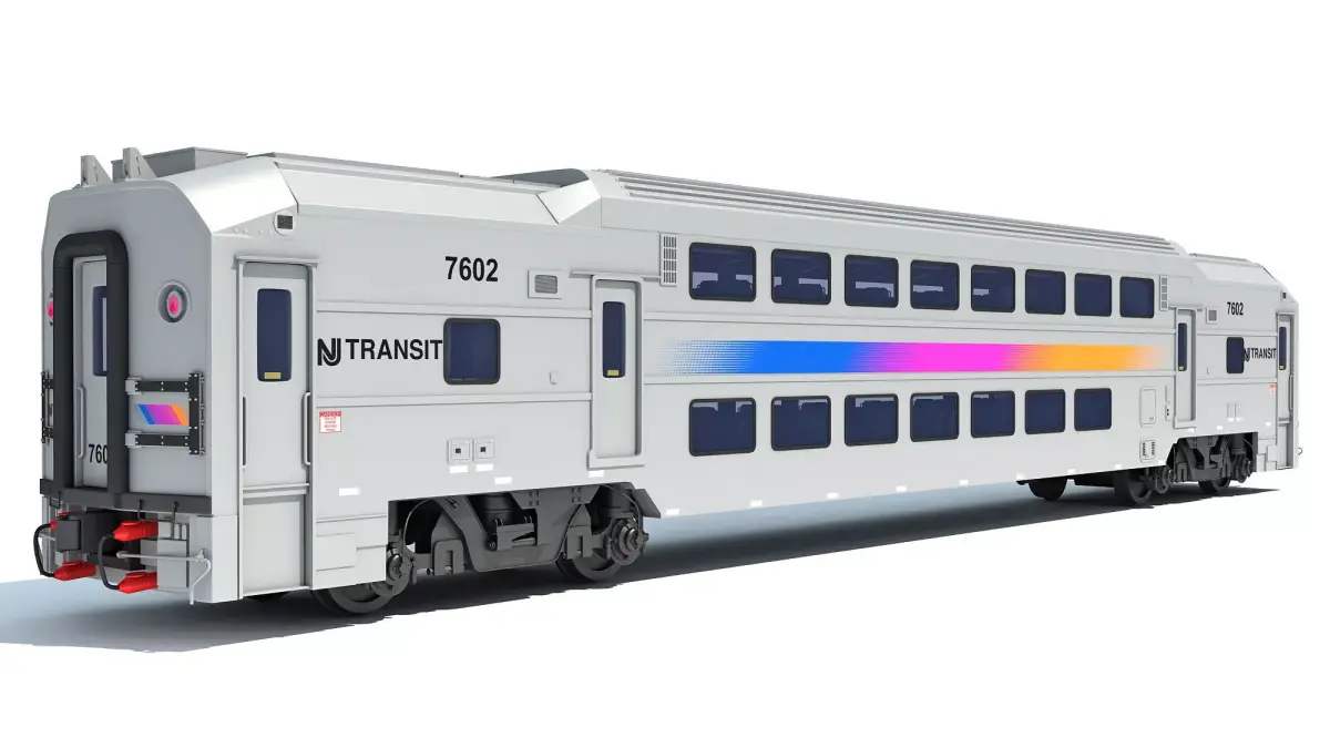Double Deck NJ Train Passenger Car 3D model