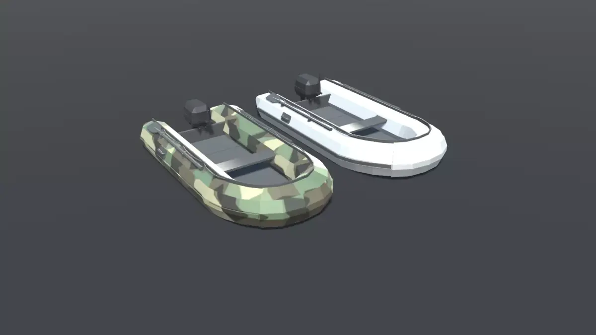 Inflatable Boat Low Poly Low-poly 3D model