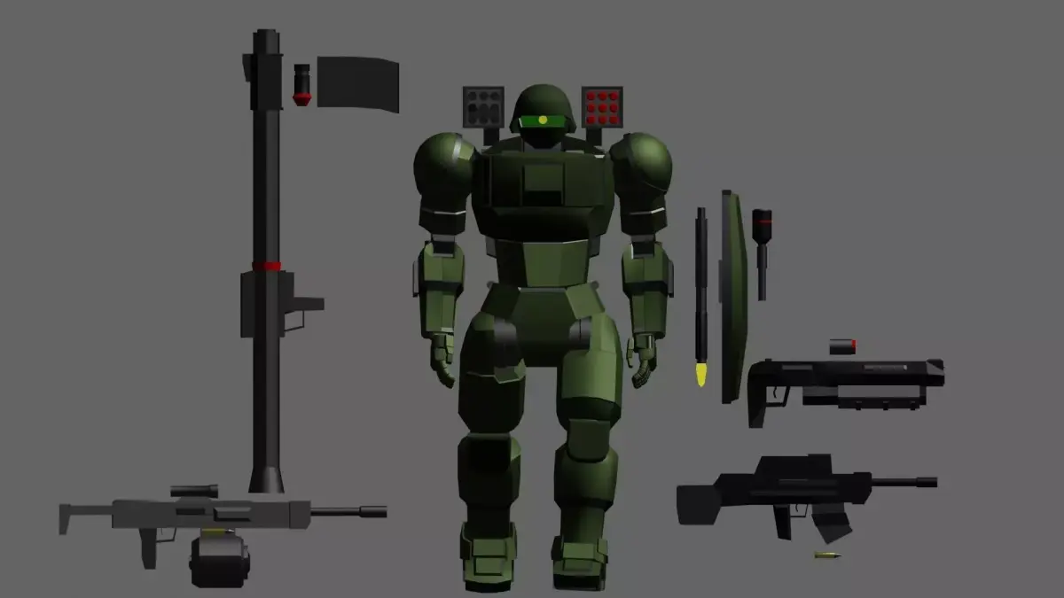 Mecha Mobile Suit-Krieger  Free low-poly 3D model