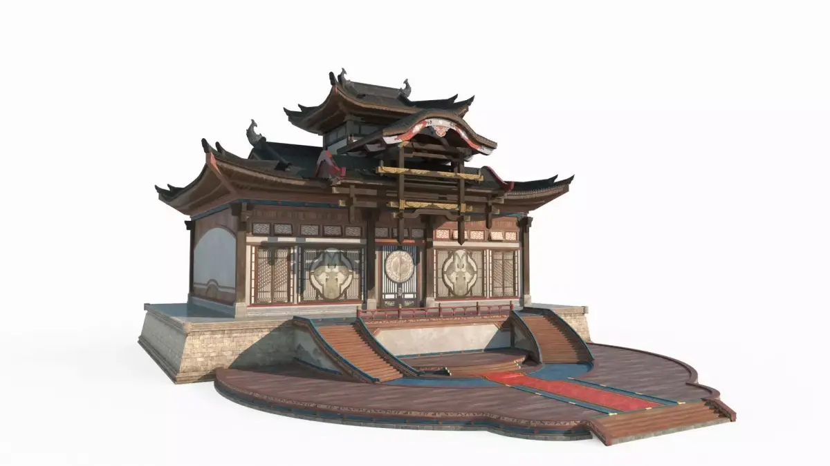 Asian Ancient Architecture Treasure Palace 3D model