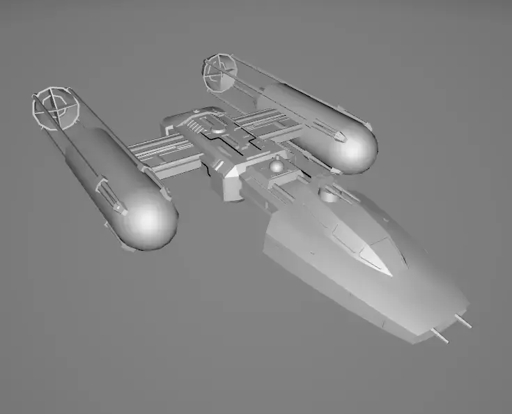 STAR WARS Rebel Y-Wing - Low Poly Game - FBX MODEL Low-poly 3D model