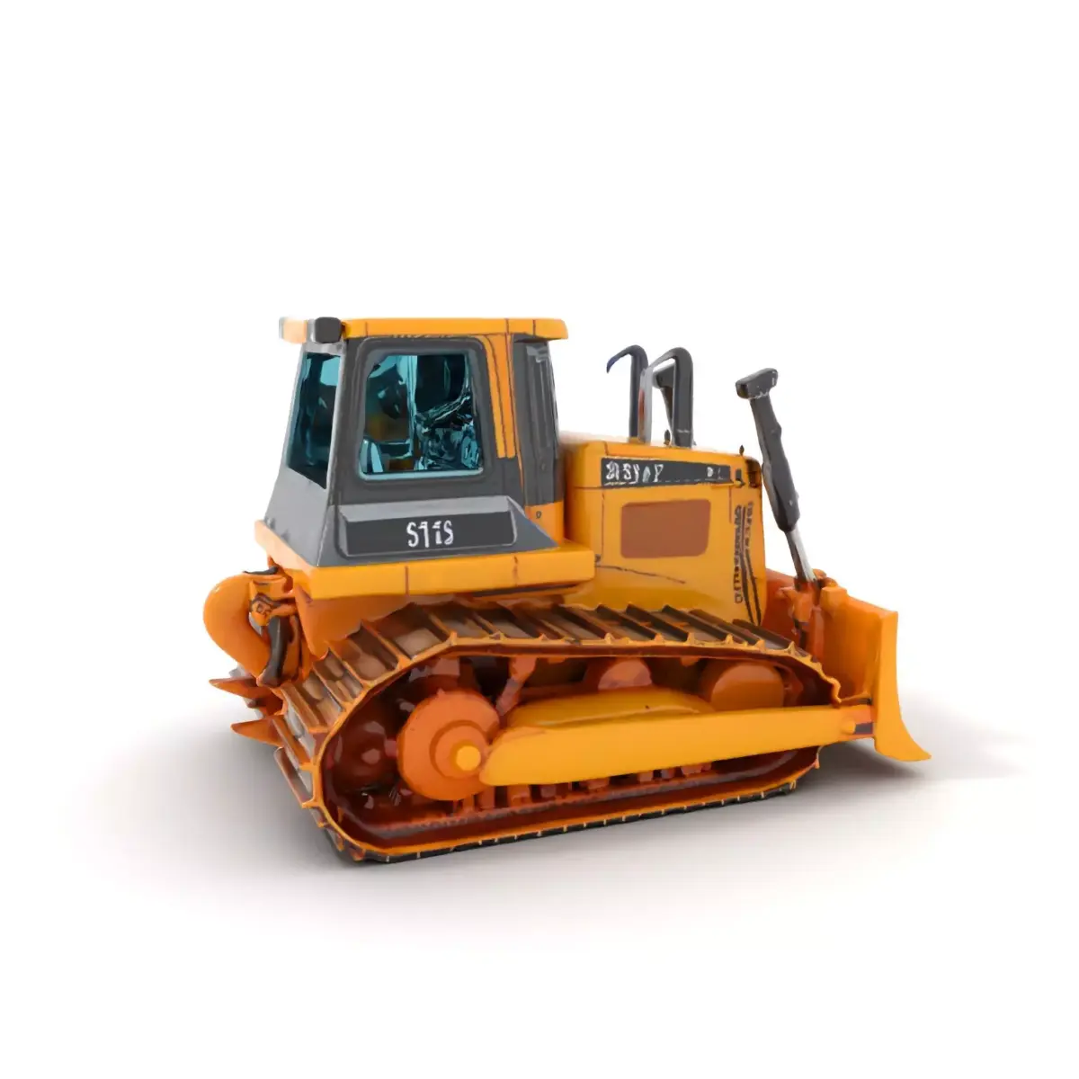 Yellow Bulldozer Construction model pack Low-poly 3D model