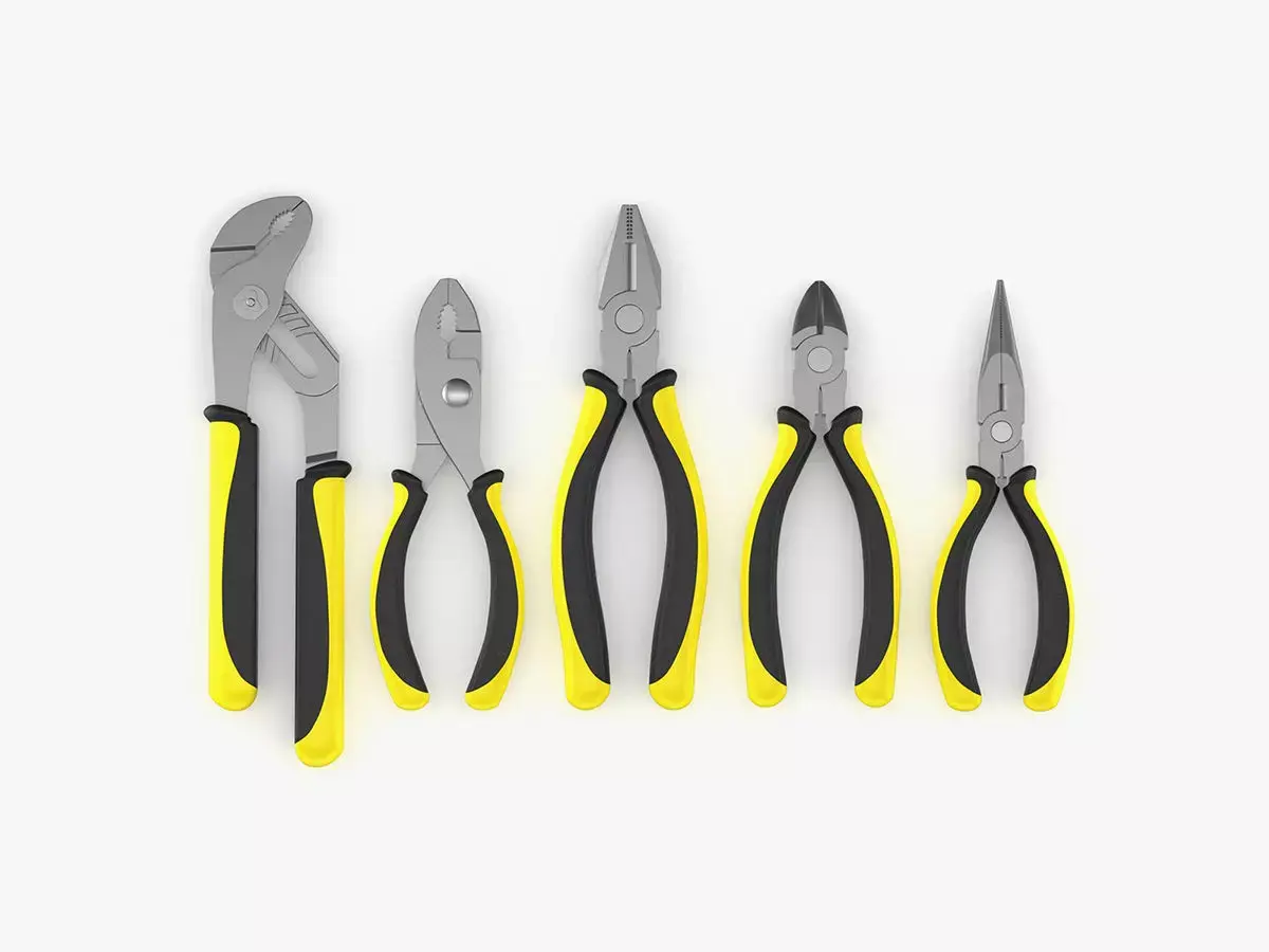 5 Pliers Collection 3D model