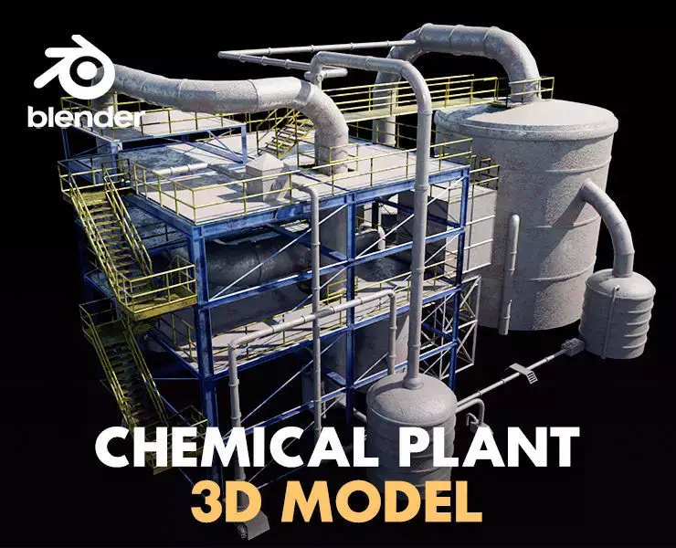 chemical plant 3D model buy
