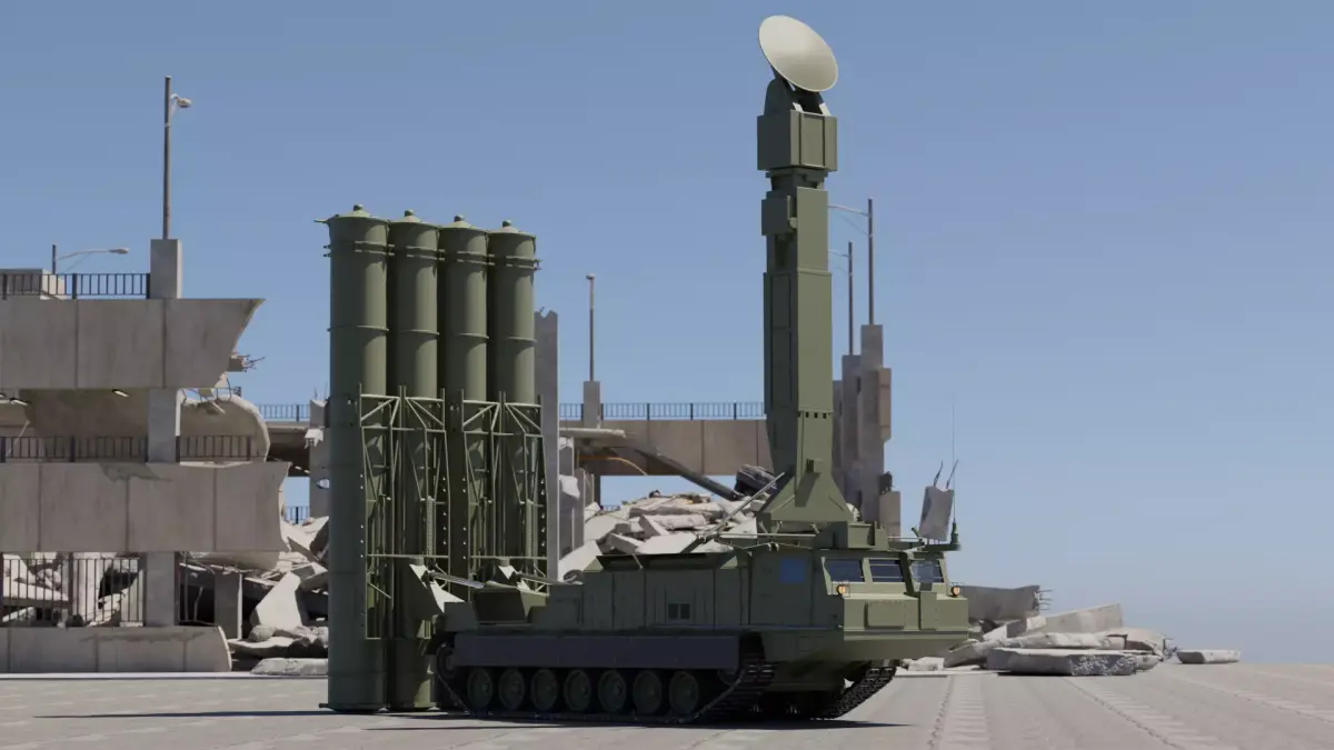 S-300VM Missile system Low-poly 3D model