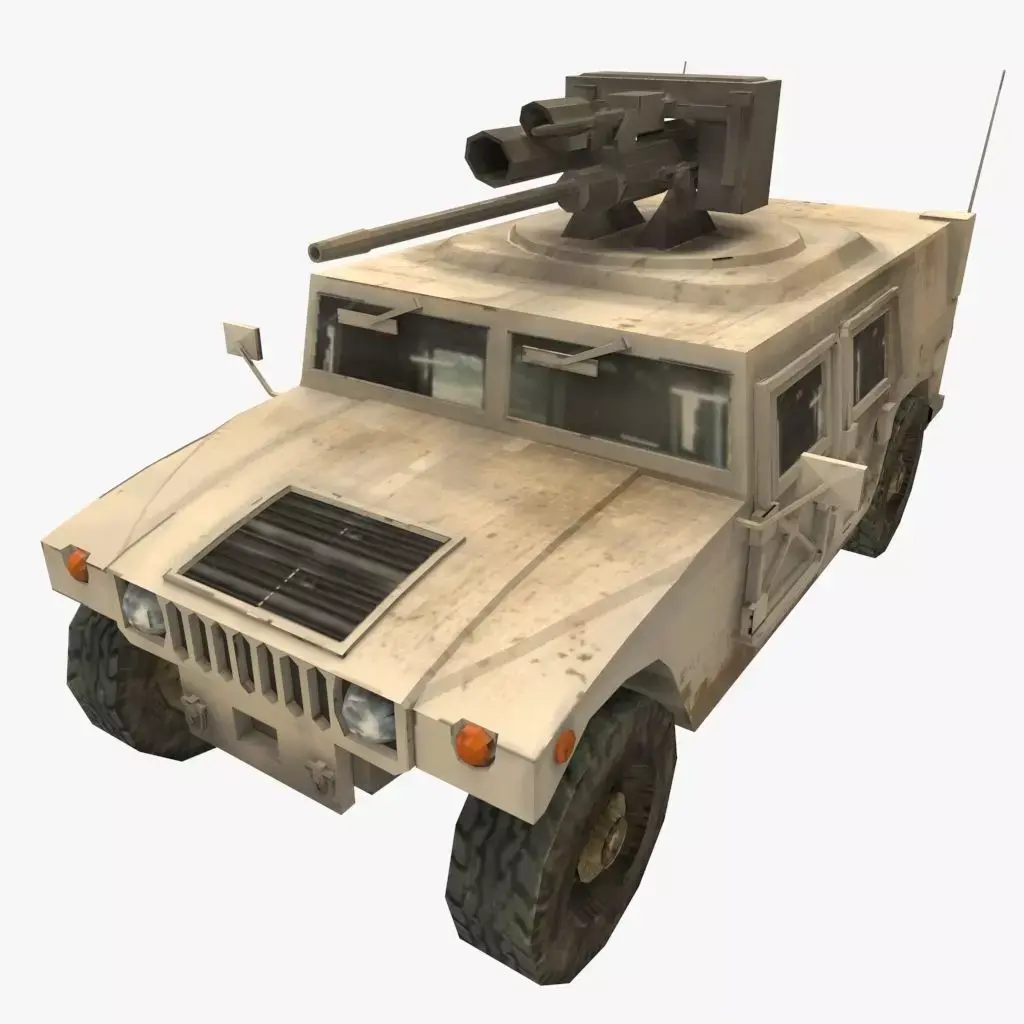 HUMVEE M242 Bushmaster Free low-poly 3D model