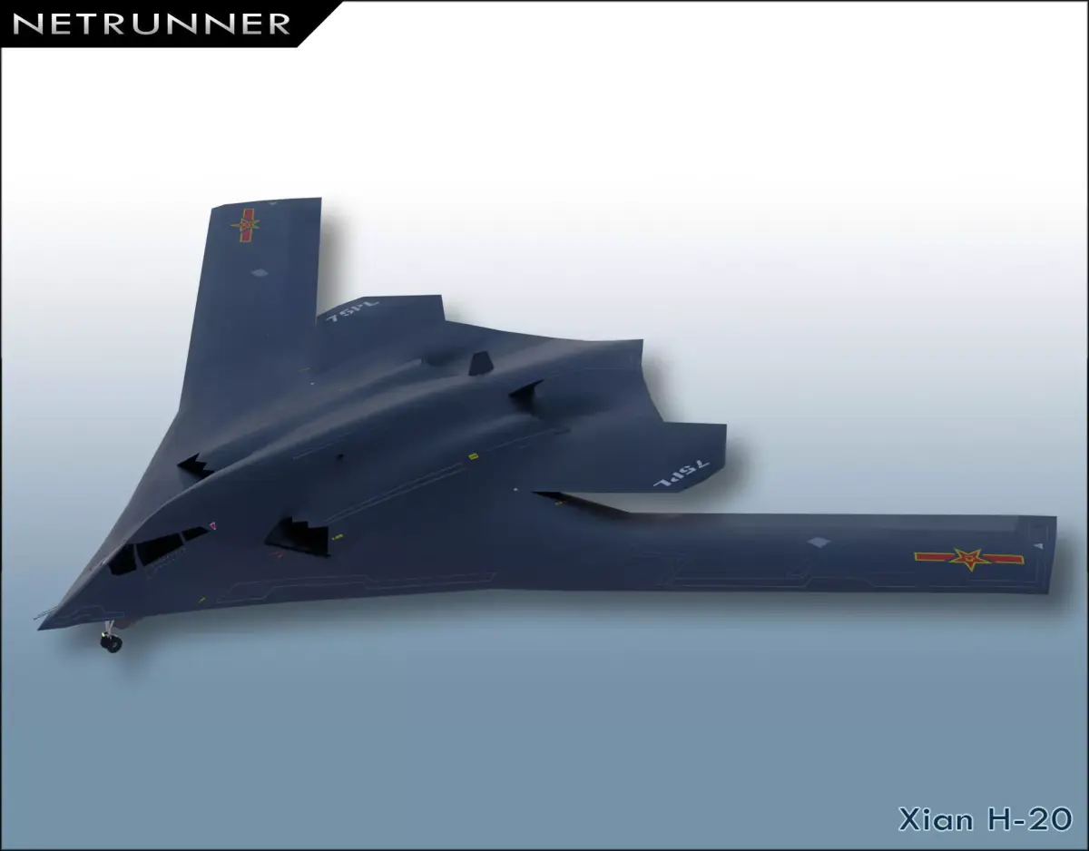 Xian H-20 stealth bomber Low-poly 3D model
