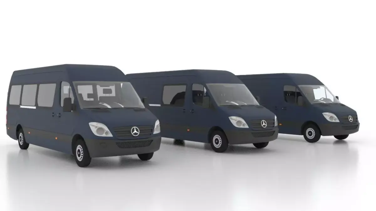 Mercedes Benz Sprinter L3H2 2009 Collection EU 3D Model Pack