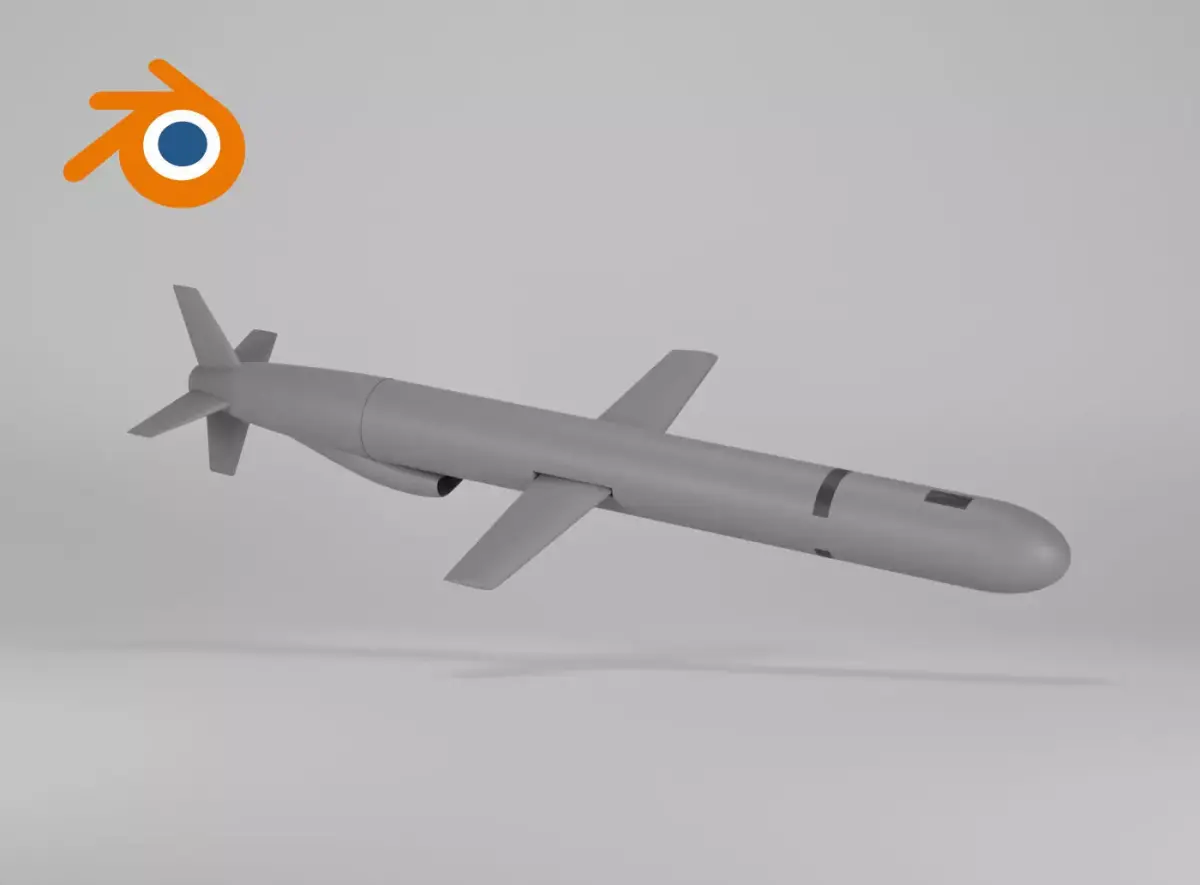 Tomahawk multi-purpose precision subsonic cruise missile 3D model
