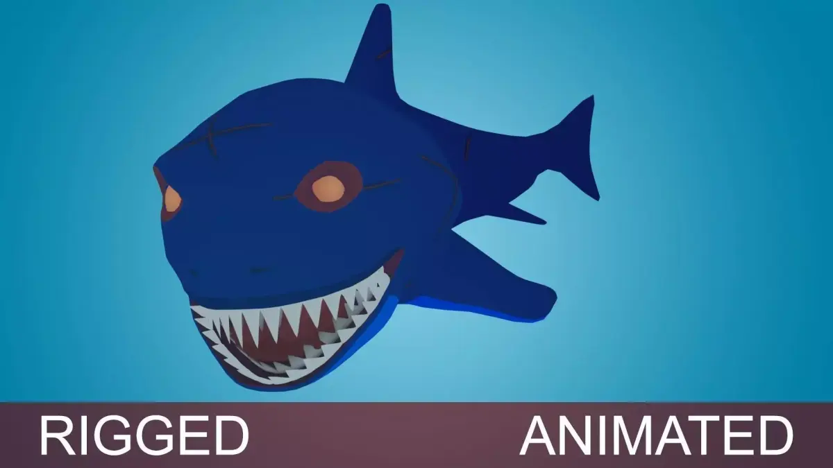 Shark rigged animated Low-poly 3D model purchase