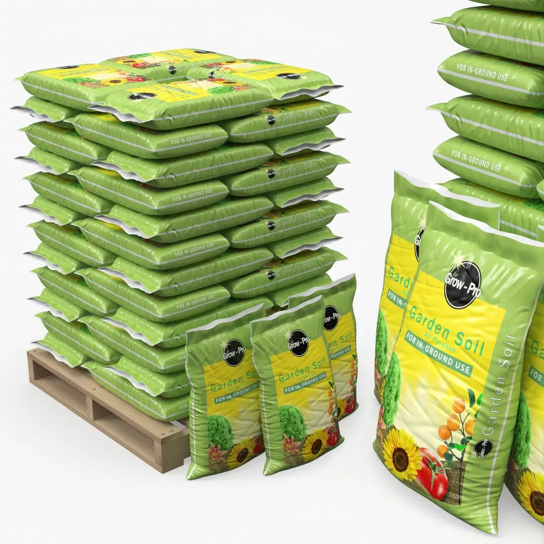 Garden Soil in Bags on Pallet 3D model