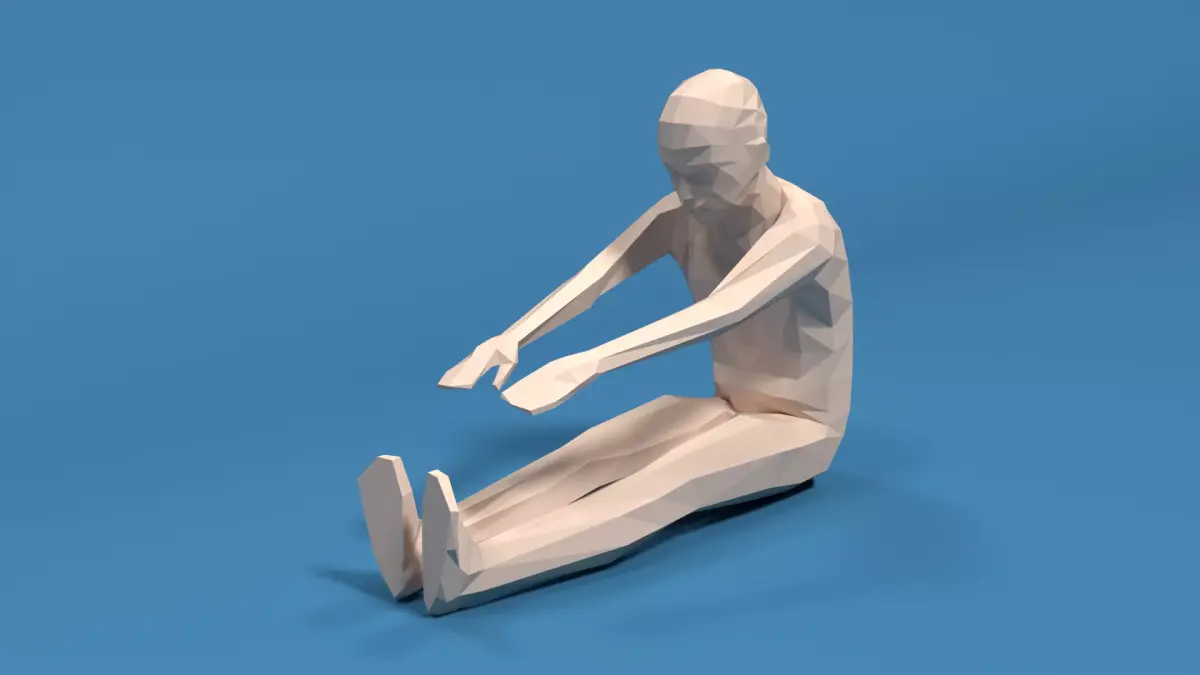 Low Poly Kid Stretching Low-poly 3D model