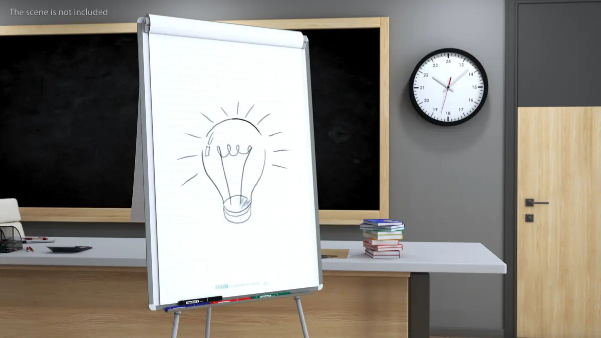 Flip Chart Stand with Sketch 3D model
