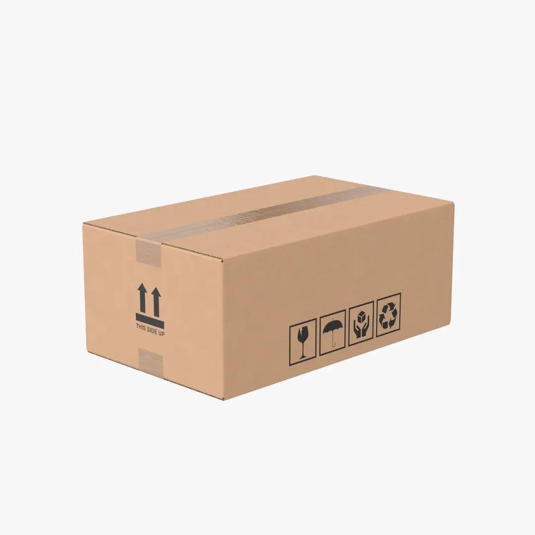 Cardboard Box 50x30x20 Closed 3D model