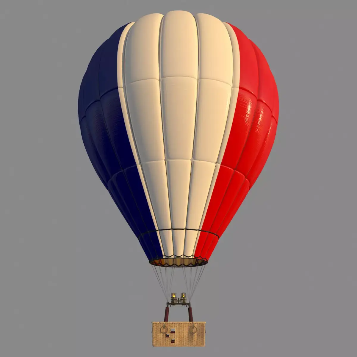 FranceFlag-Parachute hot air balloon with flag of france 3D model