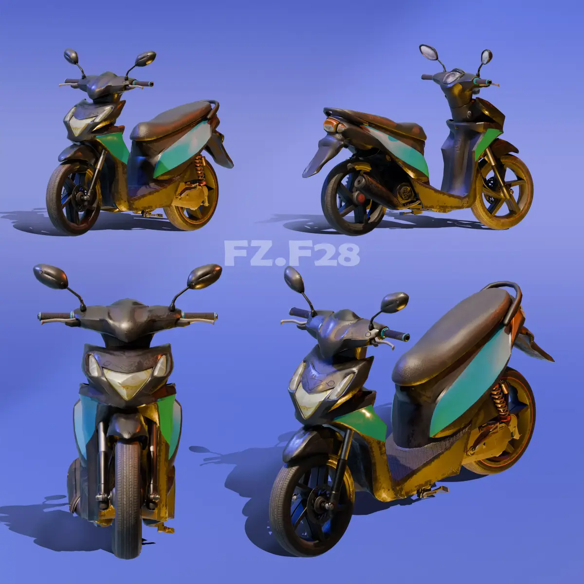 AUTOMATIC BIKE - LOW POLY 3D model