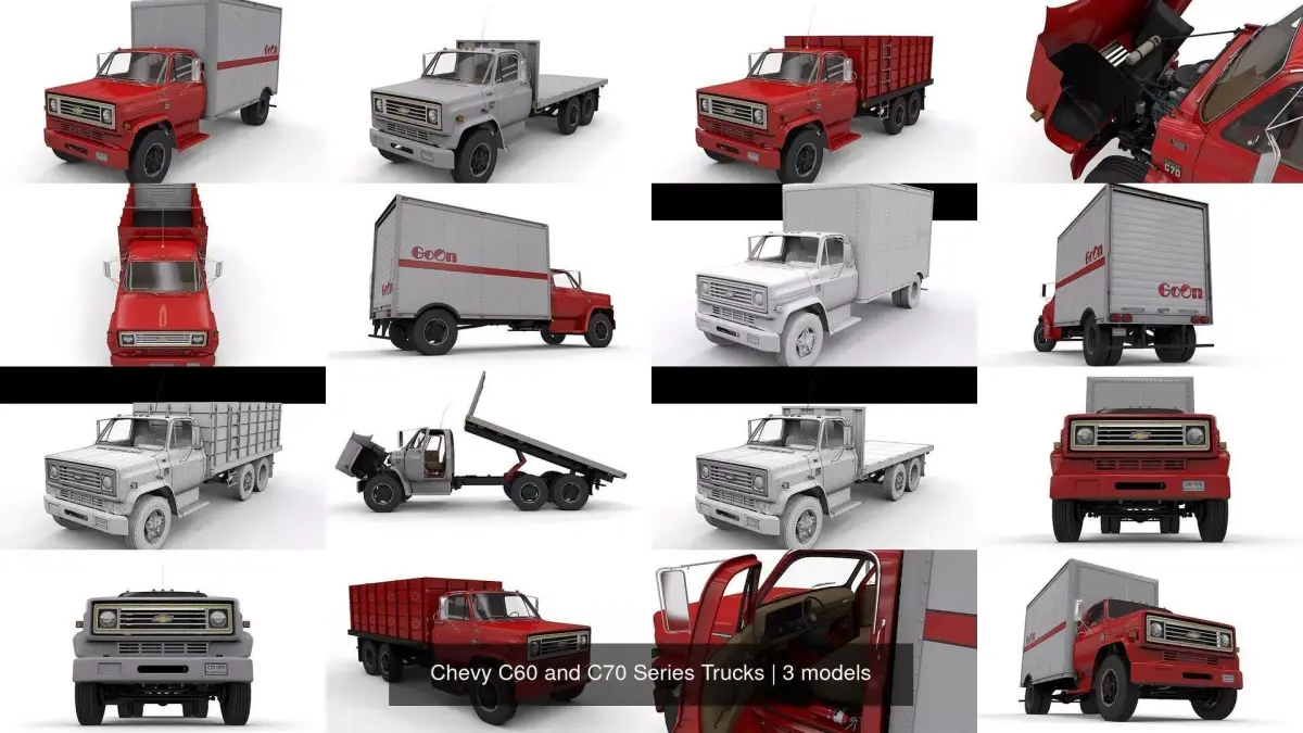 Chevy C60 and C70 Series Trucks 3D Model Pack
