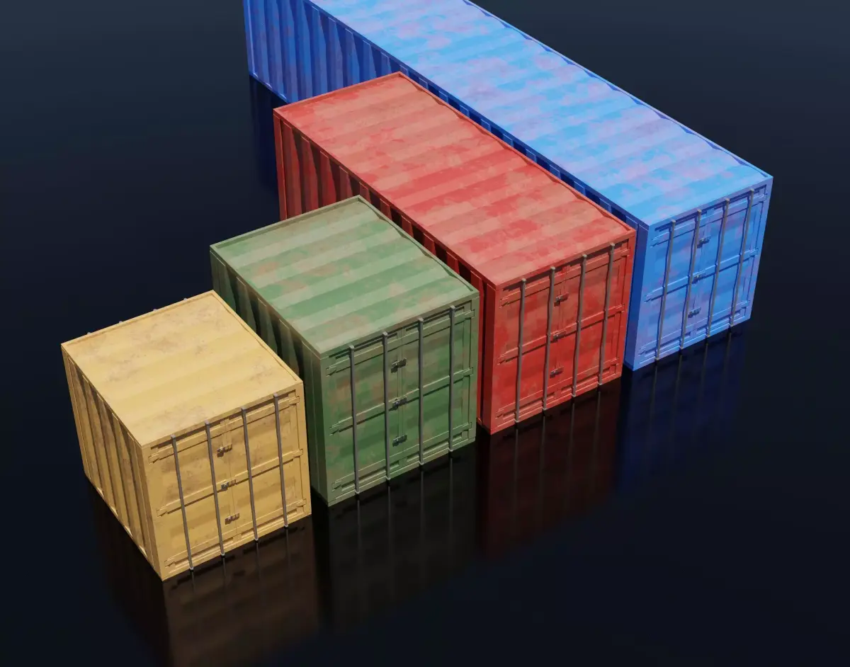 Sea Container PACK 3D model