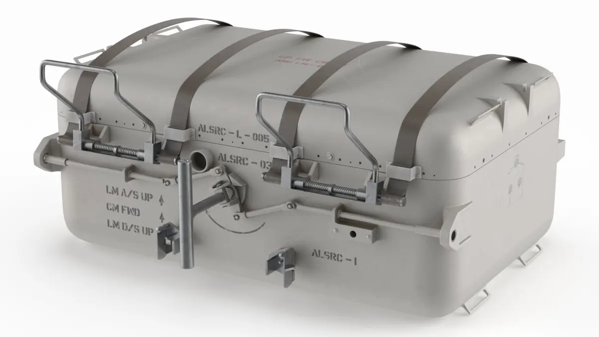 Lunar Sample Return Container with Loosened Clamps 3D model
